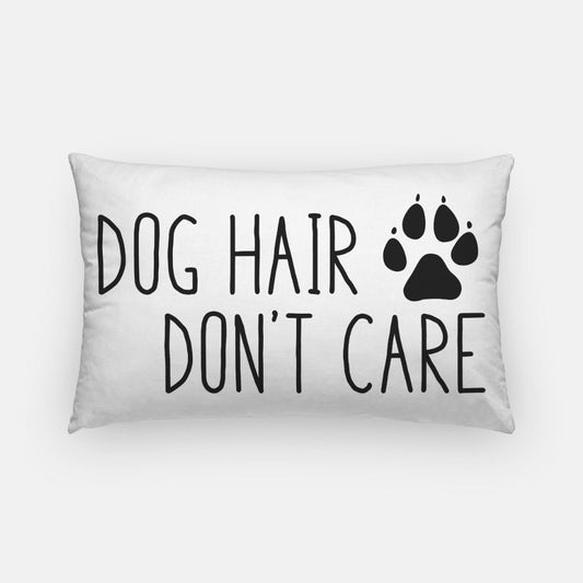Dog Hair Don't Care Lumbar Throw Pillow Cover