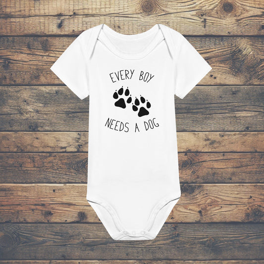 Every Boy Needs A Dog Baby Onesie