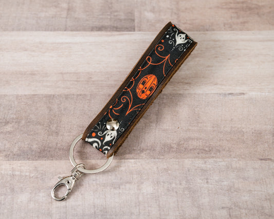 Vintage Halloween Handmade Leather Keychain