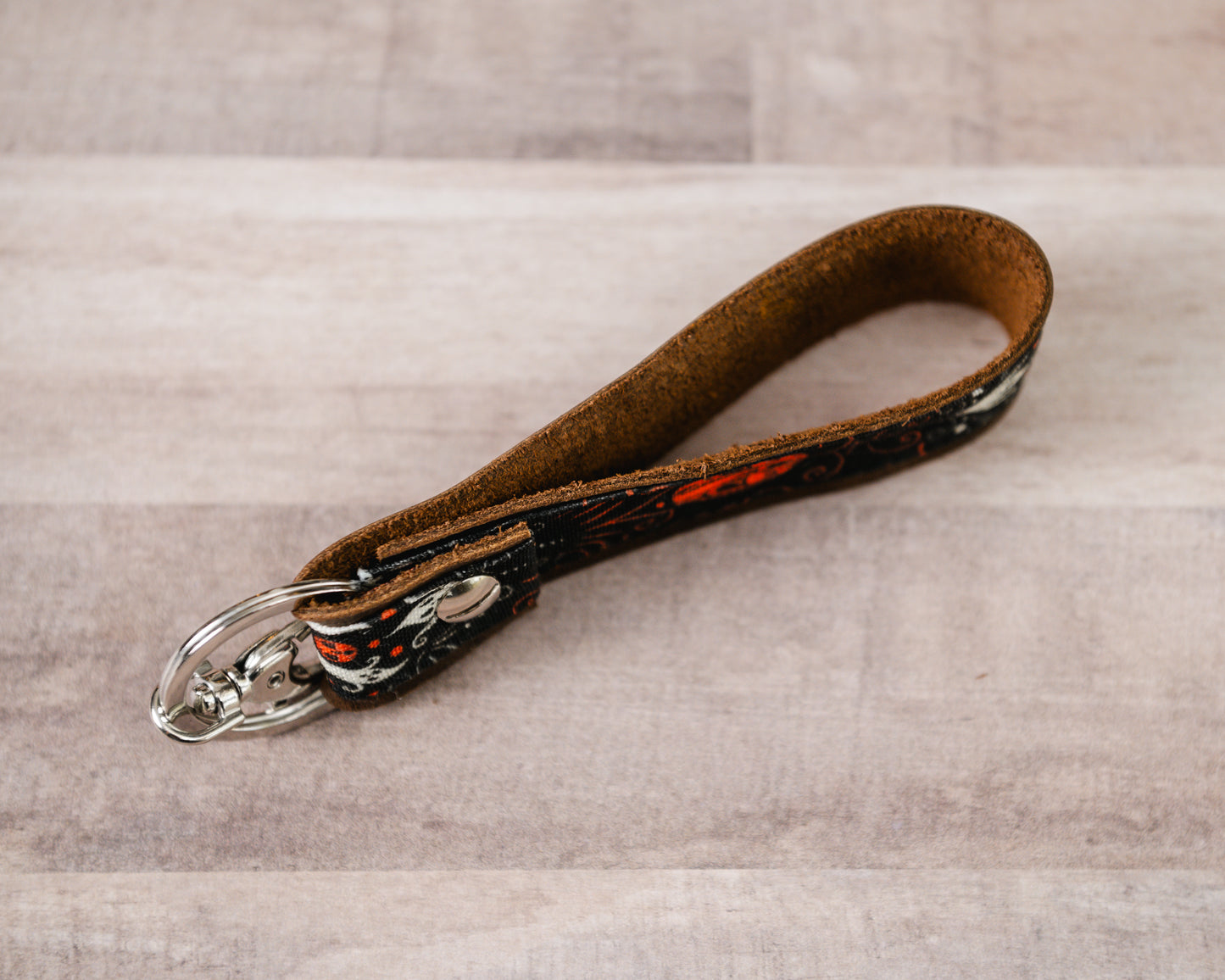 Vintage Halloween Handmade Leather Keychain