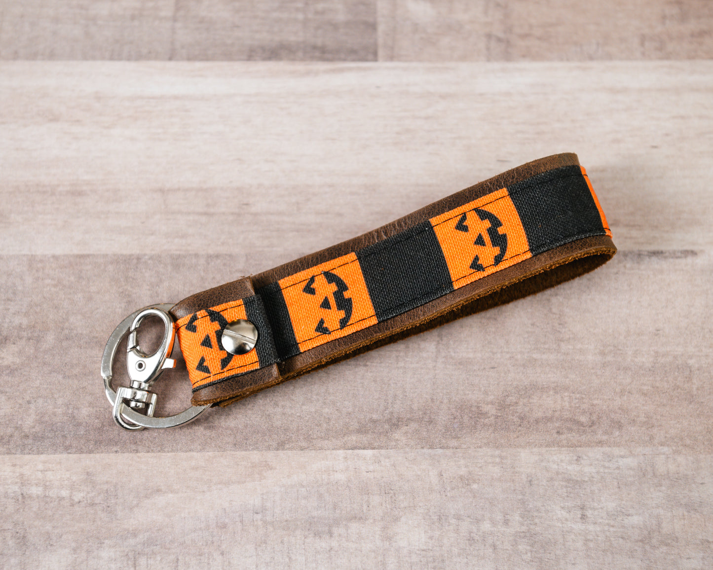 Jack’O’Lantern Handmade Leather Keychain