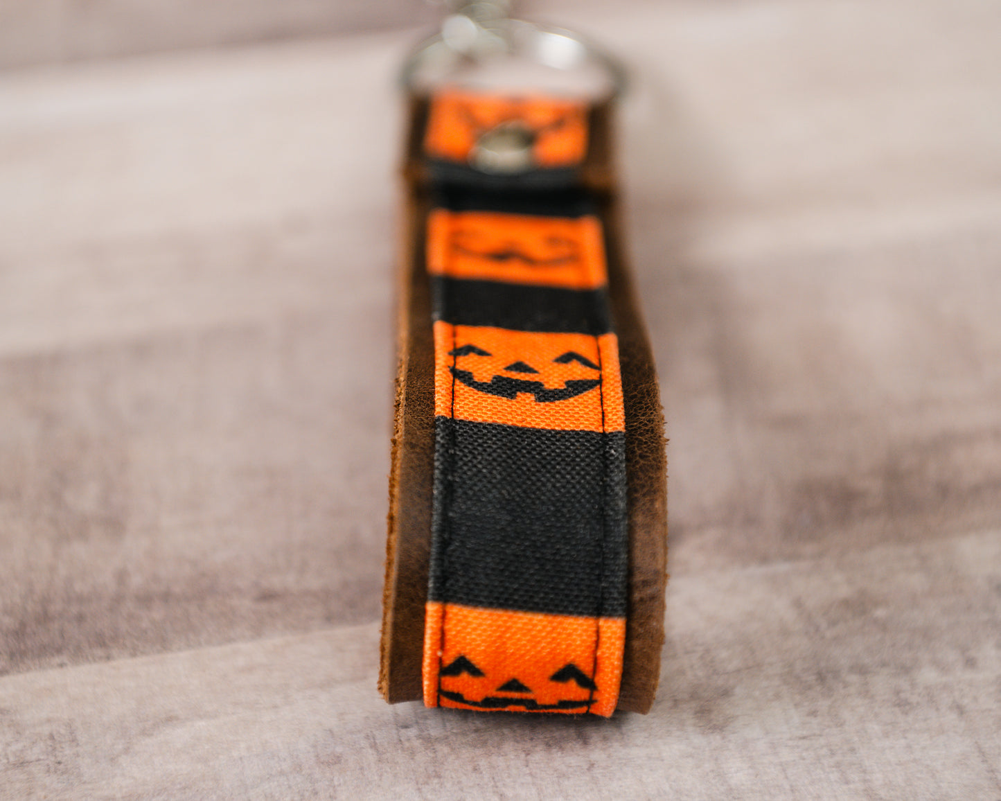 Jack’O’Lantern Handmade Leather Keychain