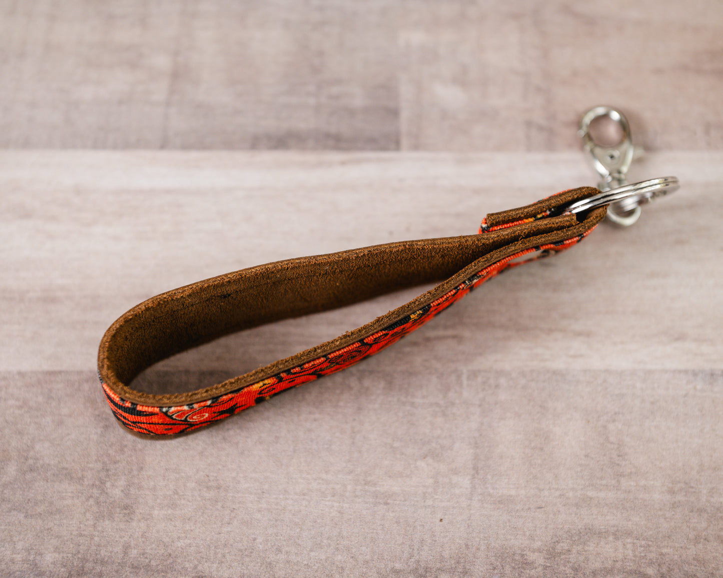 Whimsical Halloween Handmade Leather Keychain