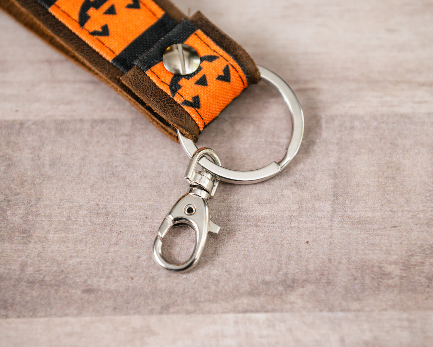 Jack’O’Lantern Handmade Leather Keychain